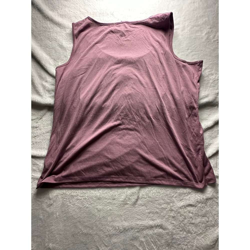 Talbots Woman Mauve Purple Tiered Ruffle Sleeveless Tank Top 3X New With Tags-21 - Picture 6 of 8